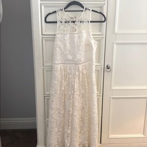 Cream Lace Midi Dress - Medium